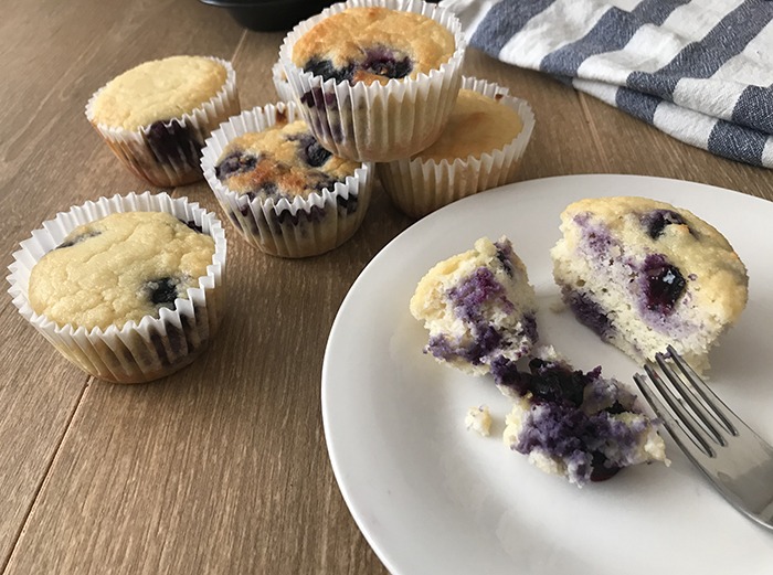 Keto blueberry Muffins in a plate