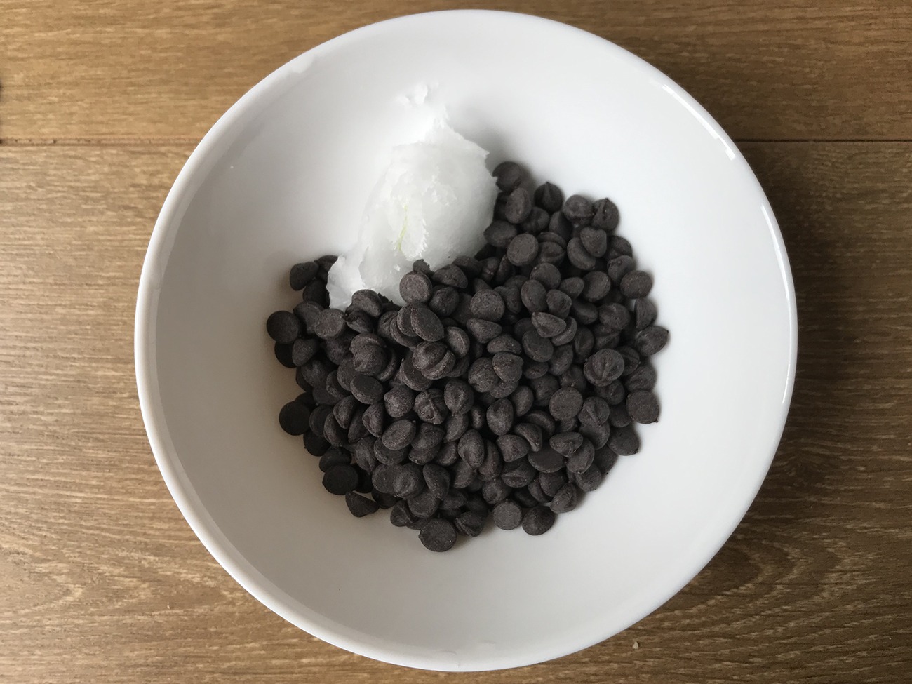 chocolate and coconut oil in a bowl