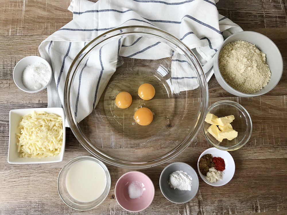 ingredients for making the muffins.