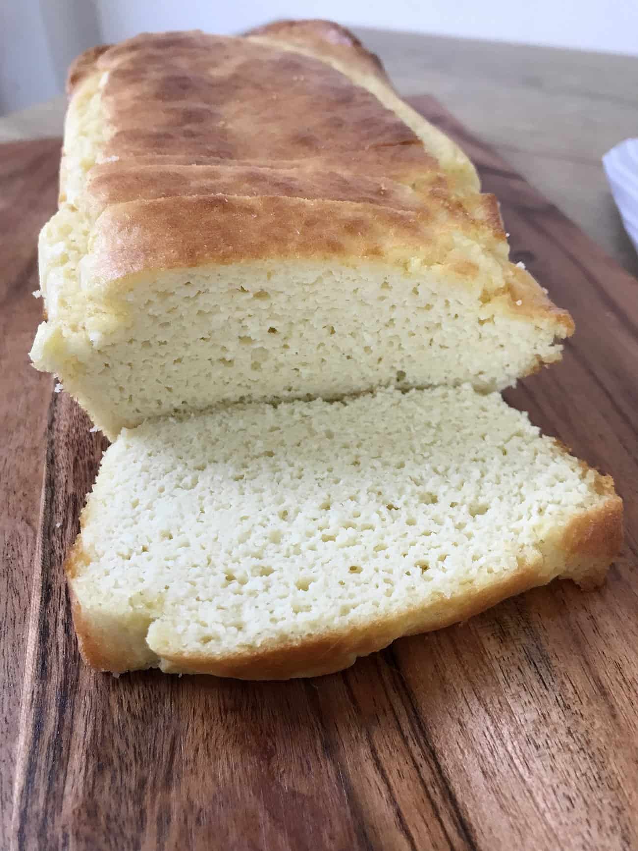 keto Cream Cheese Bread sliced.