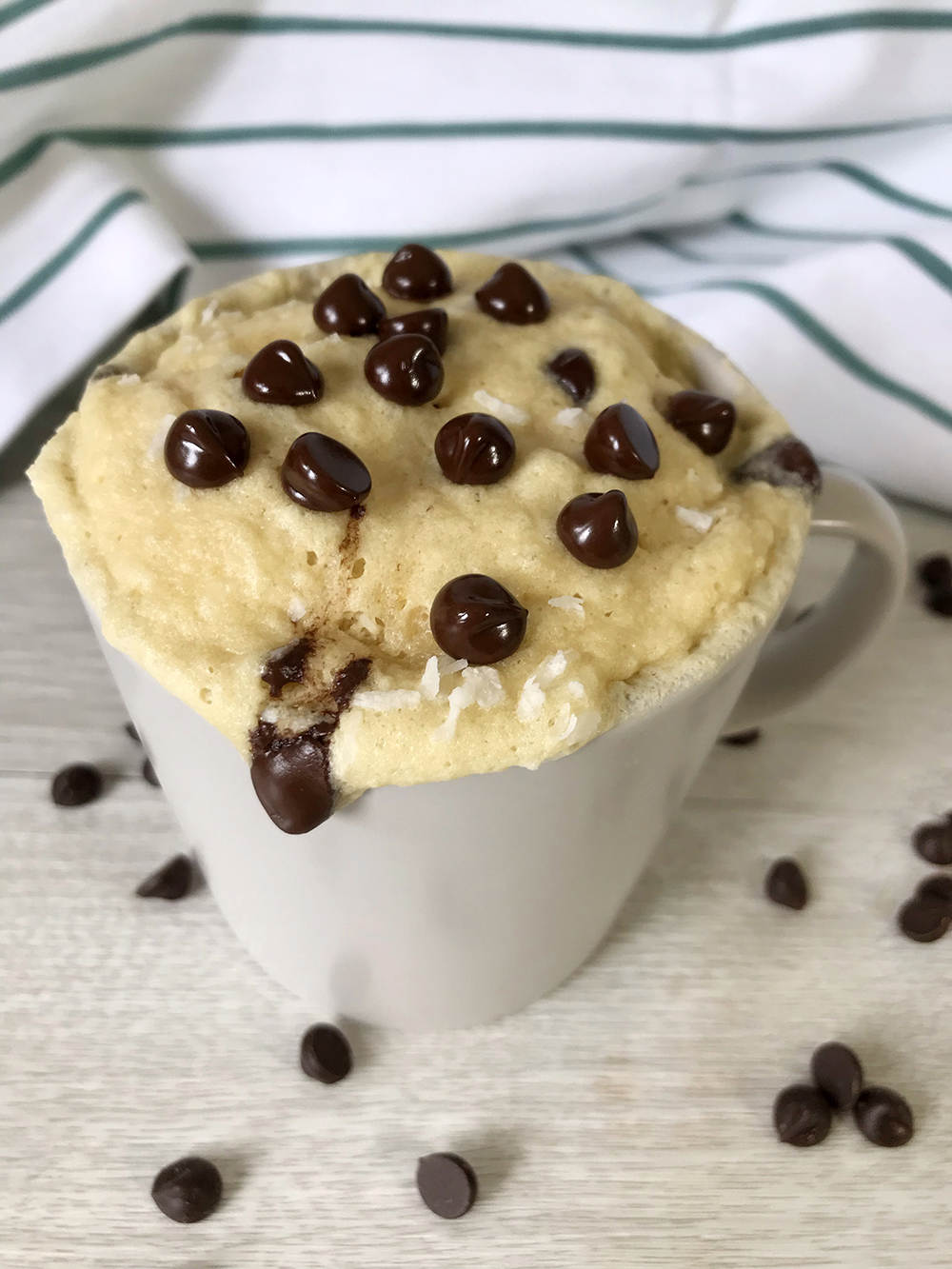 Almond Flour Peanut Butter Mug Cake With Chocolate Chips