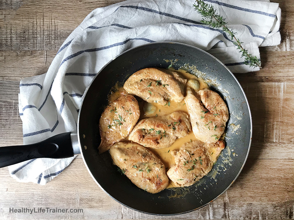 Creamy Garlic Butter Parmesan Chicken in a pan