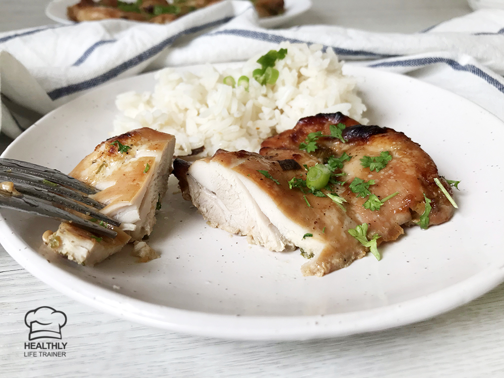 Baked soy ginger chicken thighs