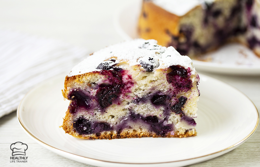 Slice of the Blueberry Yoghurt Cake