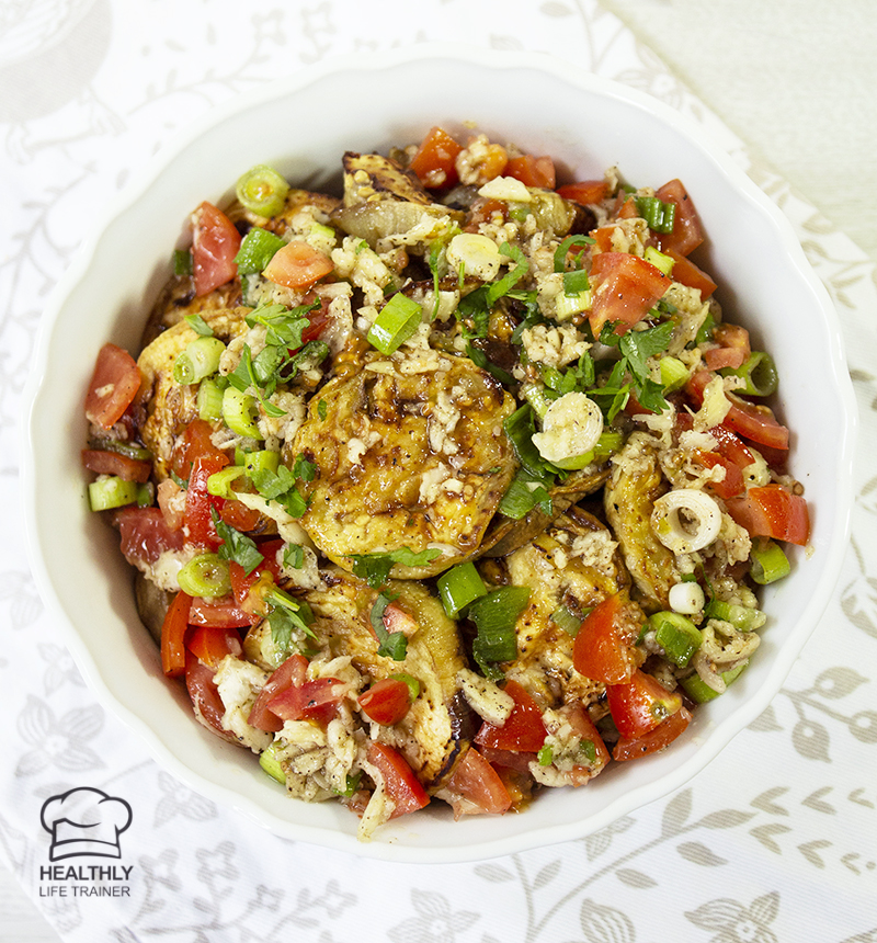 Mediterranean cold eggplant salad 