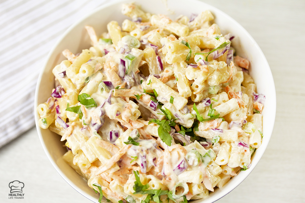 Simple Macaroni Salad With Mayo in a bowl