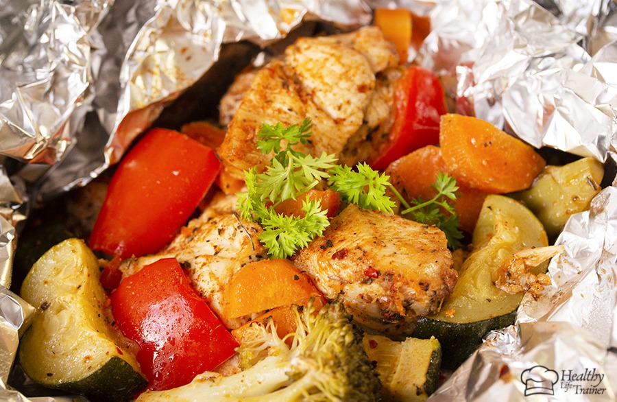 Foil Pack Cajun Chicken And Veggie