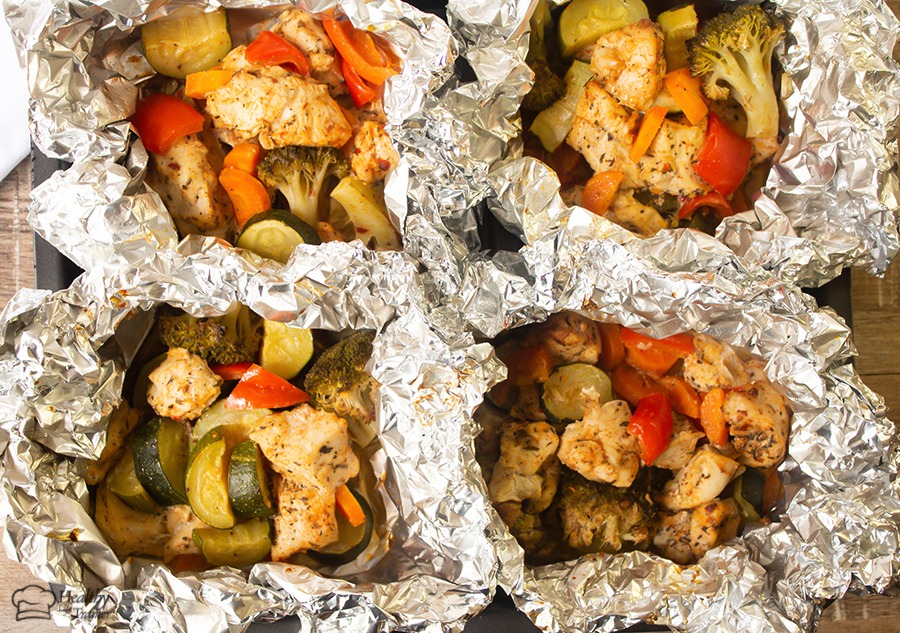 Foil Pack Cajun Chicken And Veggie