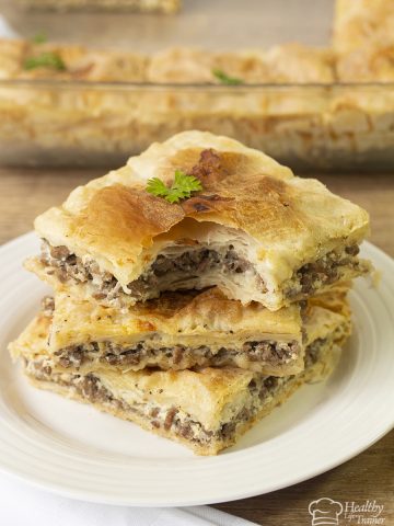 Phyllo meat pie or Goulash is a soft, super flaky and delicious layers of phyllo sheets