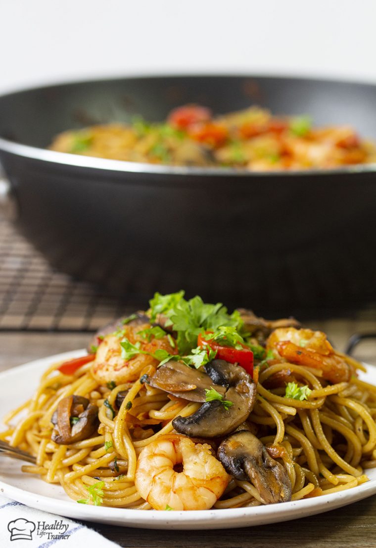 Shrimp And Mushroom Pasta Recipe - Healthy Life Trainer