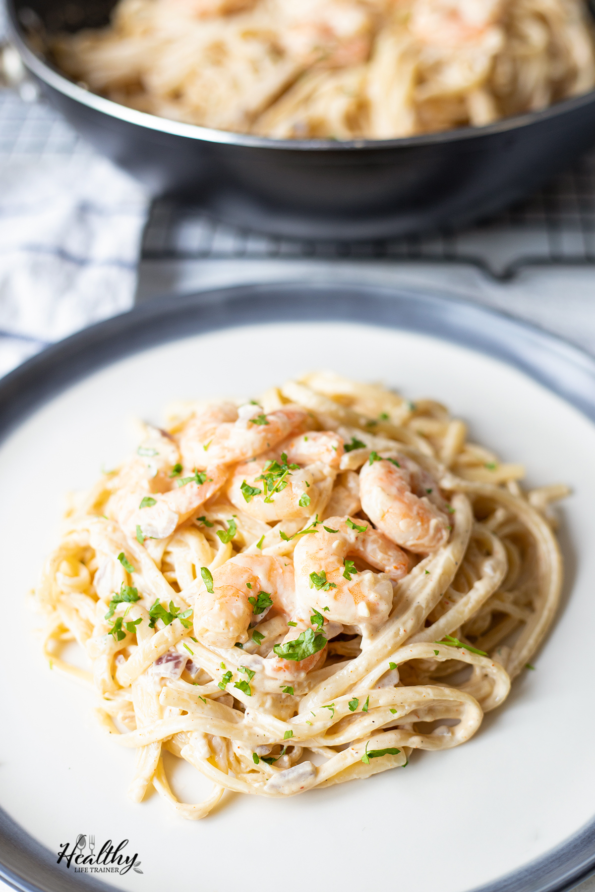 Creamy Garlic Butter Shrimp Pasta - Healthy Life Trainer