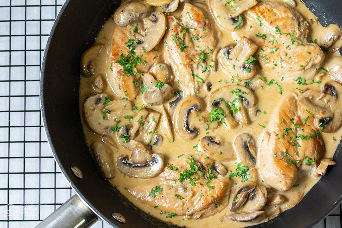 One Pan Creamy Mushroom Chicken Breasts