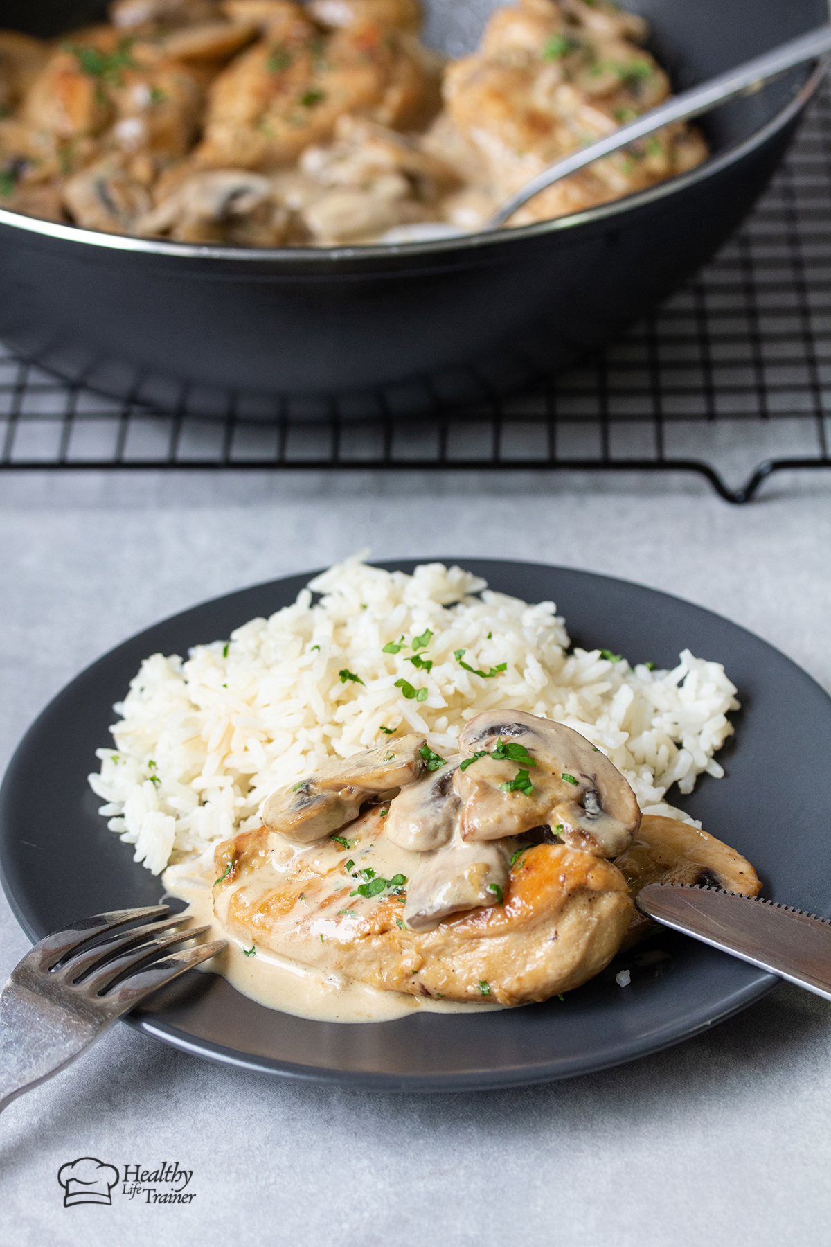 Creamy Mushroom Chicken and rice