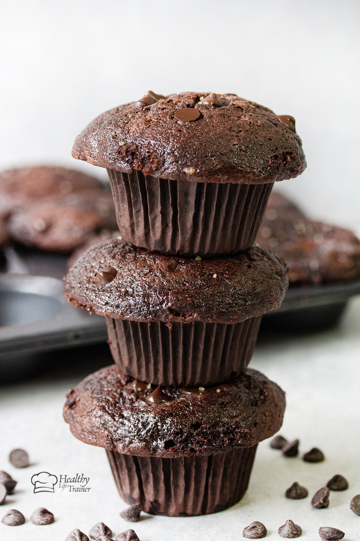 Fudgy Double Chocolate Muffins