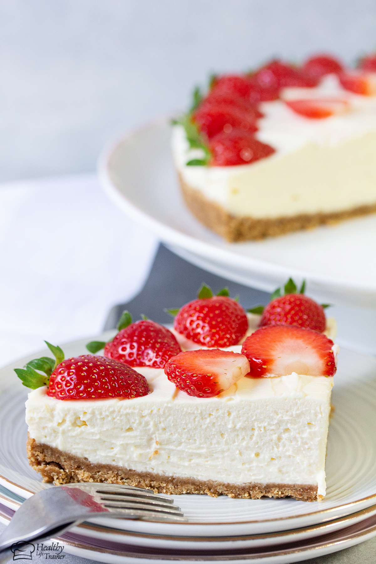 close shot to the Strawberry Cheesecake.