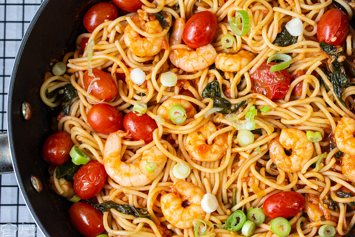 Shrimp Tomato Spinach Pasta