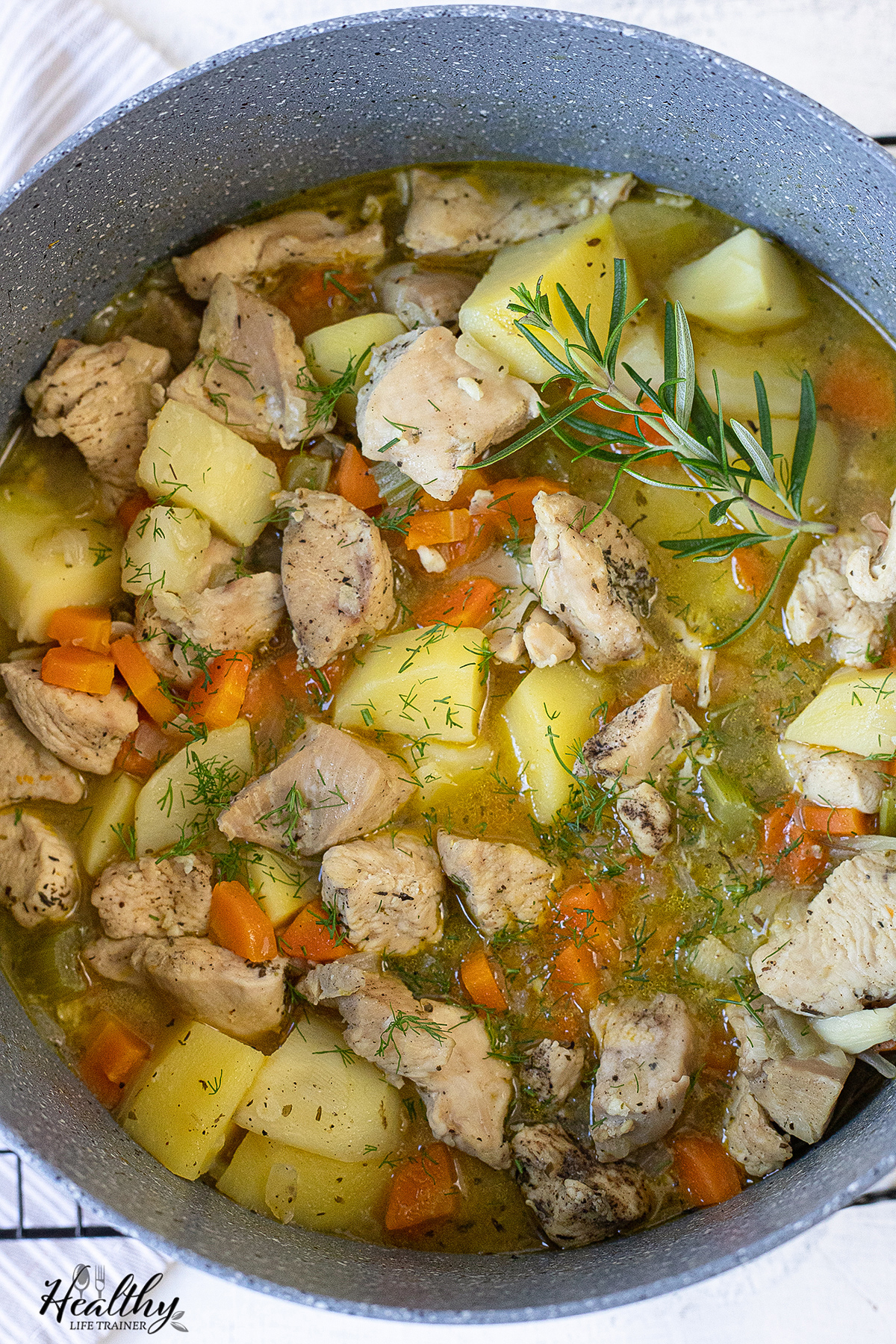 Chicken Stew With Veggies in a large pot