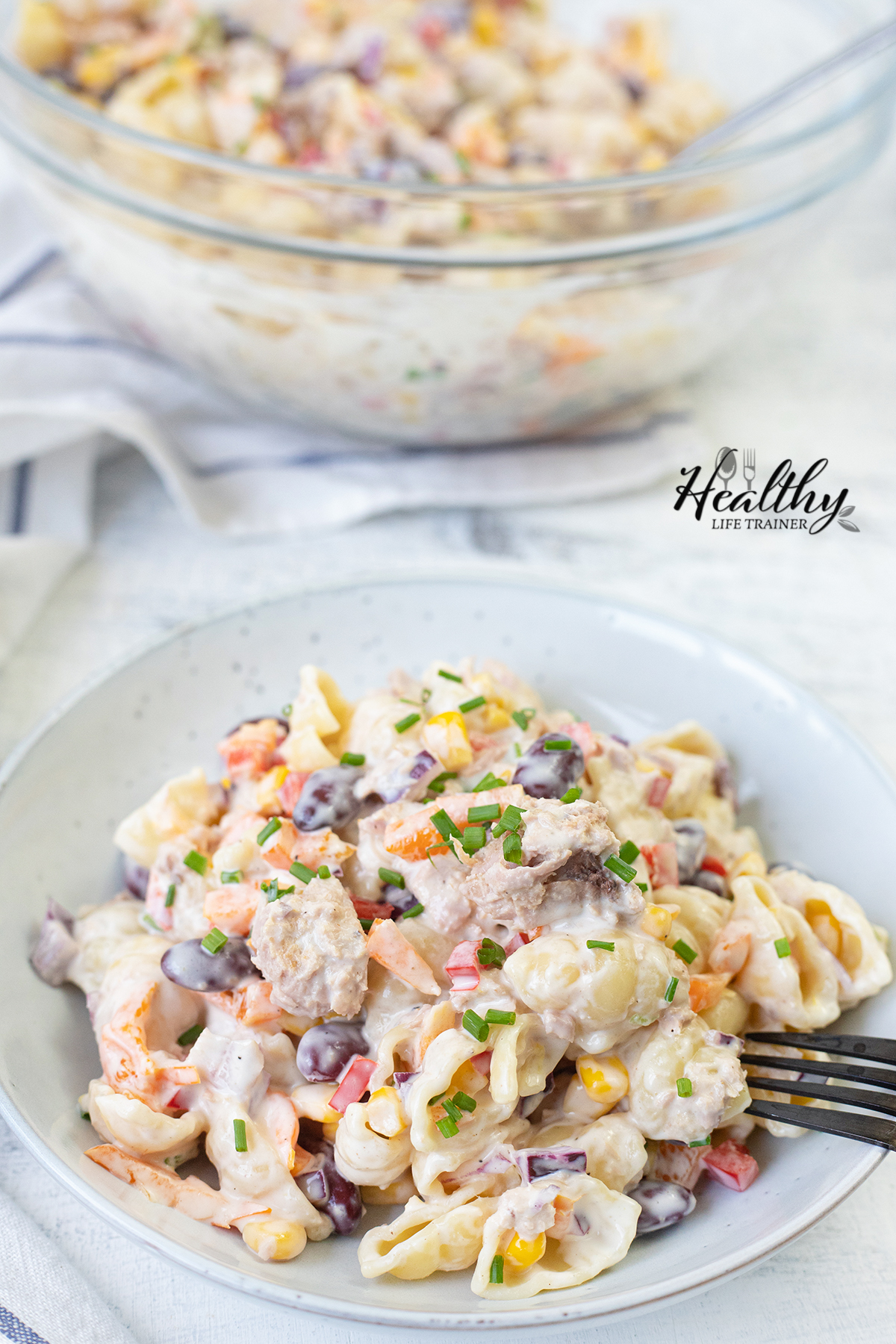 Tuna Pasta Salad in a plate