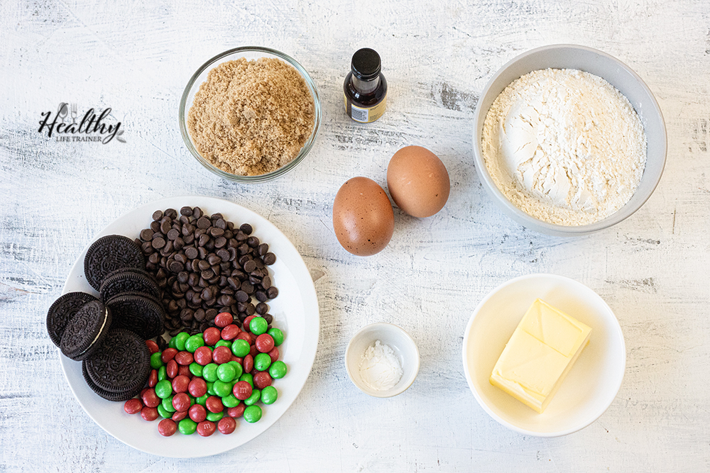 Ingredients for Christmas Blondies.