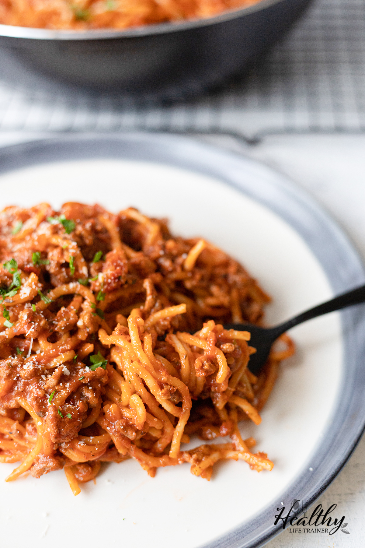 One-Pot Spaghetti Bolognese in a plate