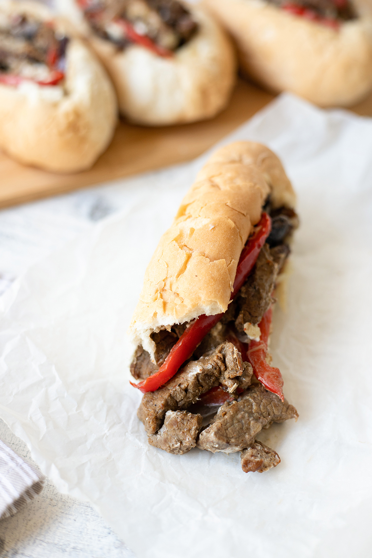 Authentic Philly Cheesesteak Sandwich