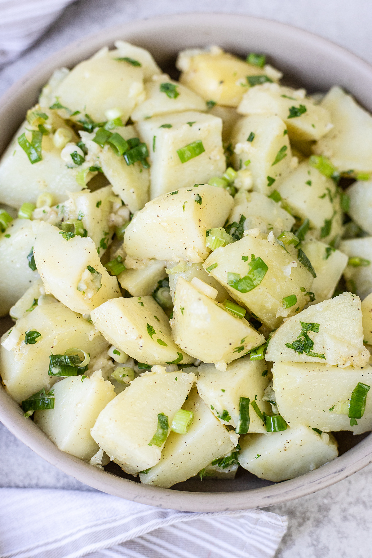 bowl of Healthy Potato Salad (No Mayo)