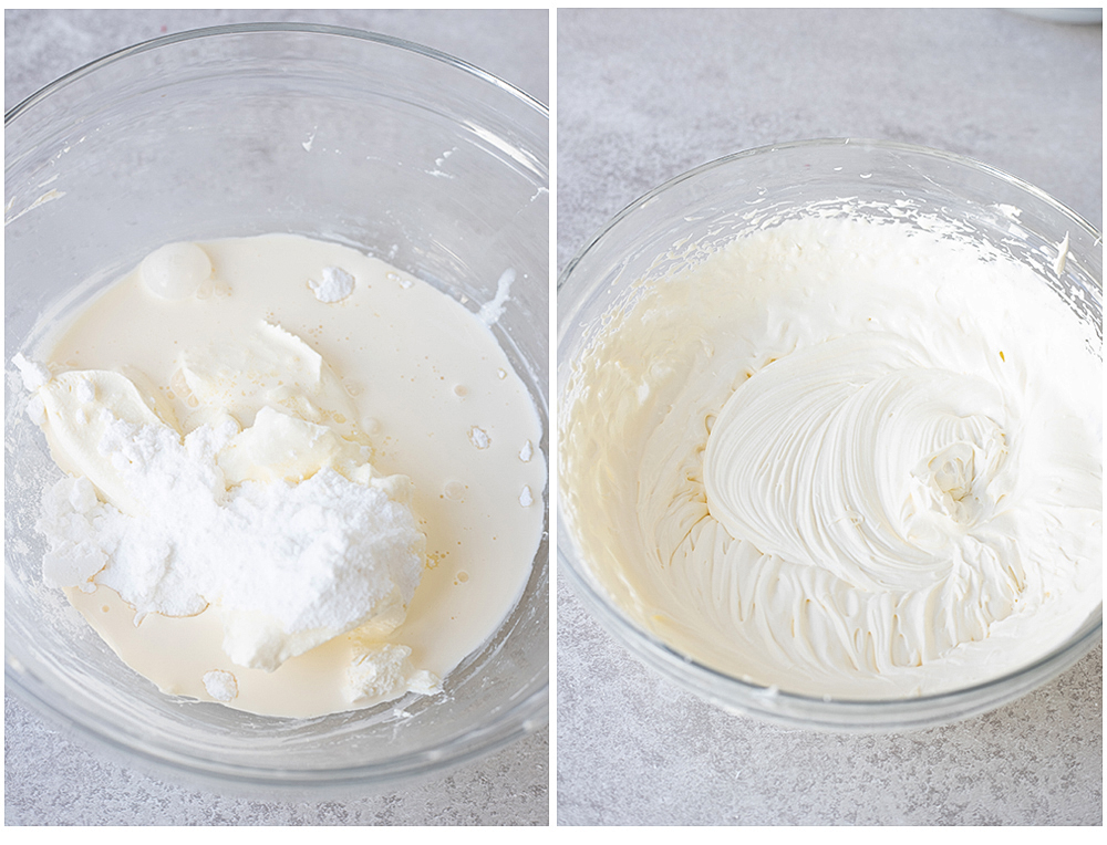 making the cream cheese layer