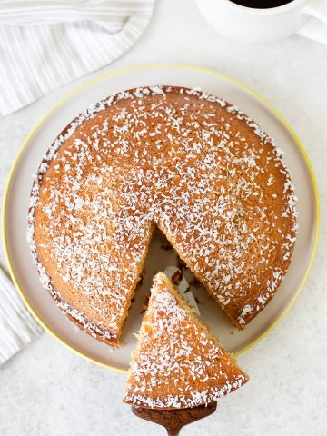 Golden Syrup Cake is a moist sponge cake made with golden syrup, butter,