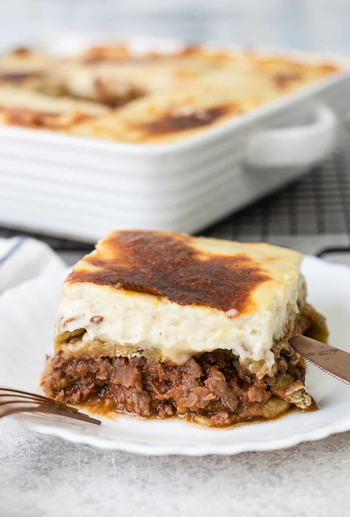 Moussaka (Musaka) in a plate