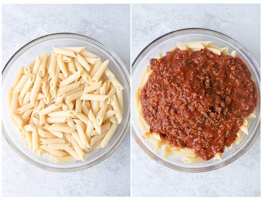 Cook the pasta in salted water 