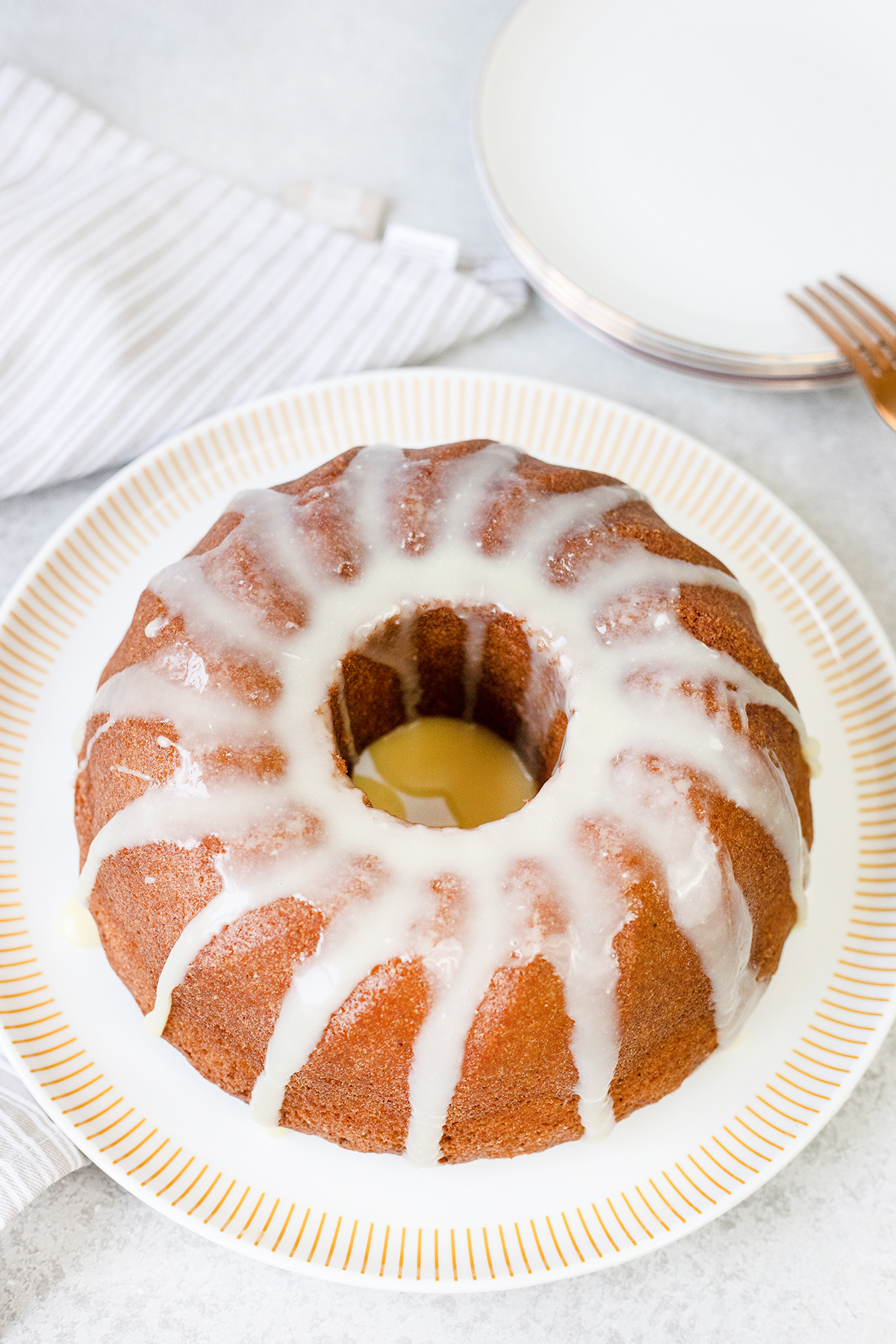 Today's dessert is an eggnog recipe, a super moist eggnog bundt cake. 