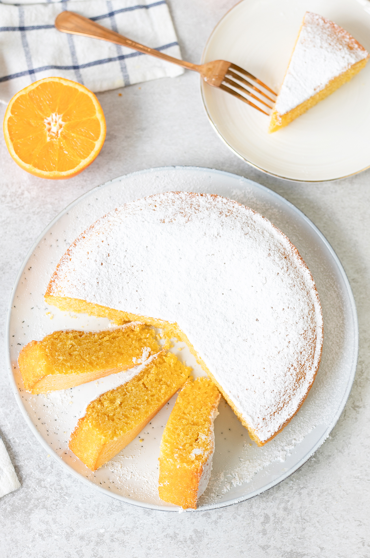 slices of orange Polenta Cake