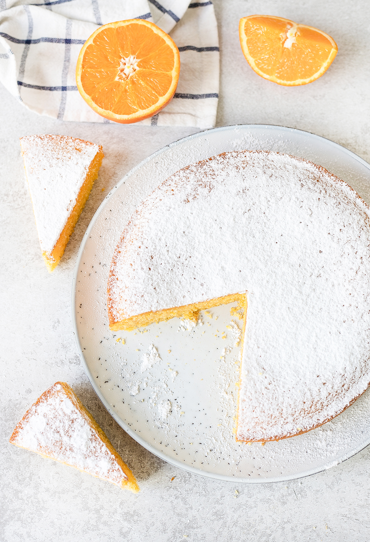 Orange Polenta Cake is a simple Italian-style cake