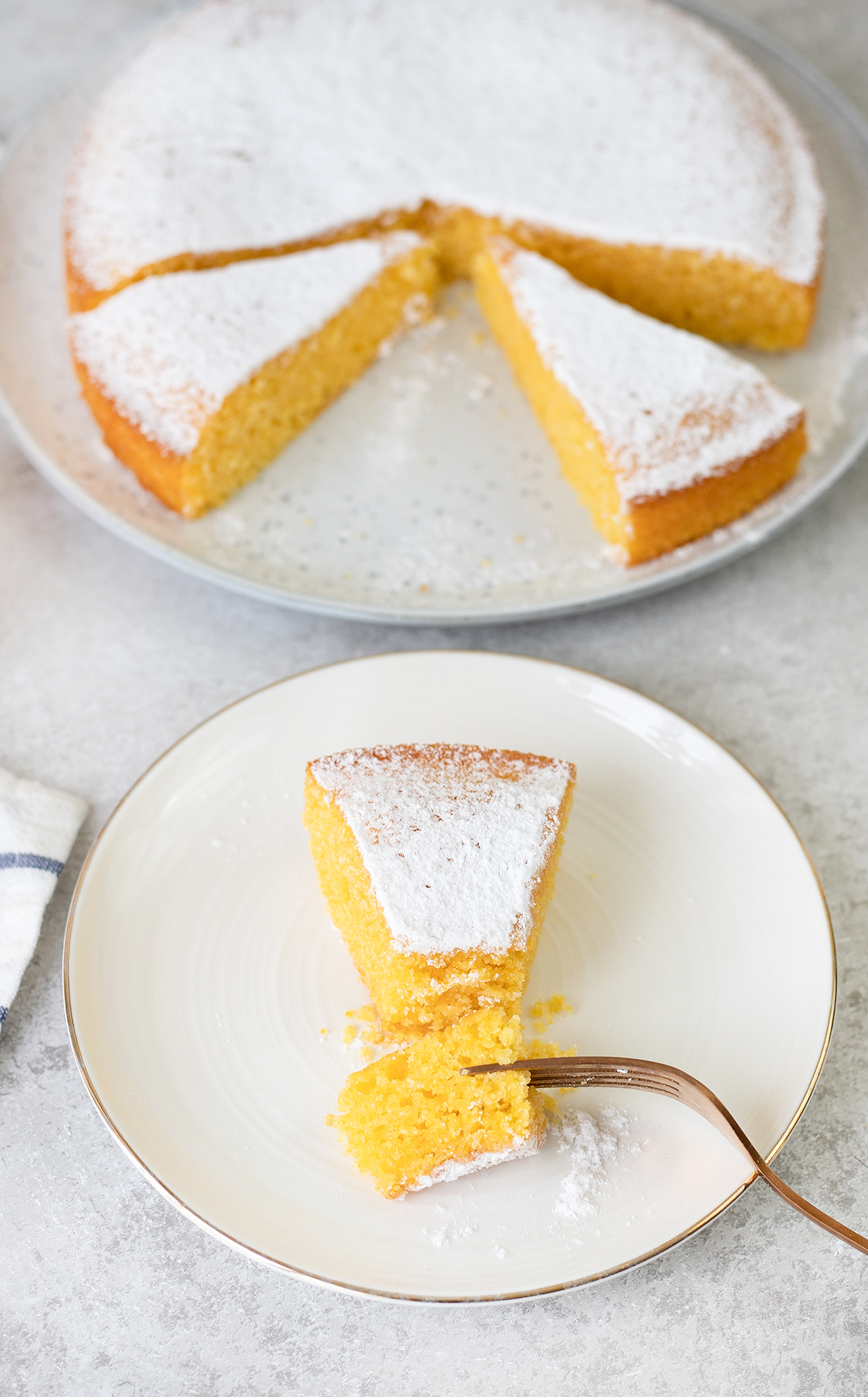 Polenta Cake in a plate