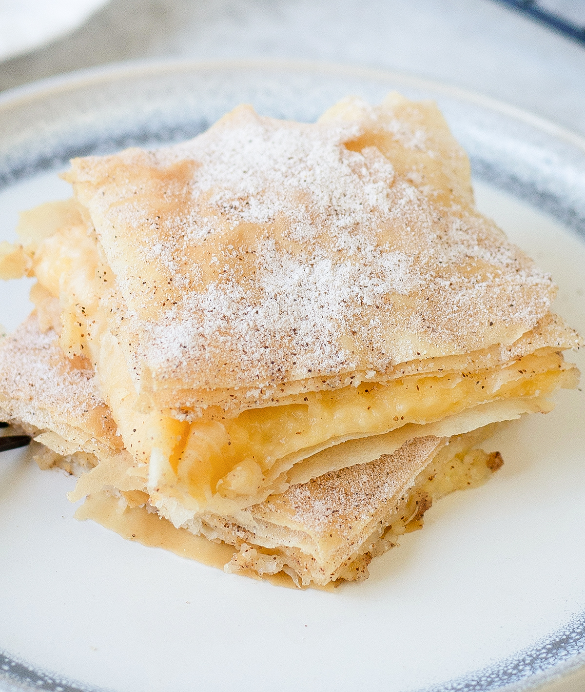 Bougatsa is a Greek Filo custard pie