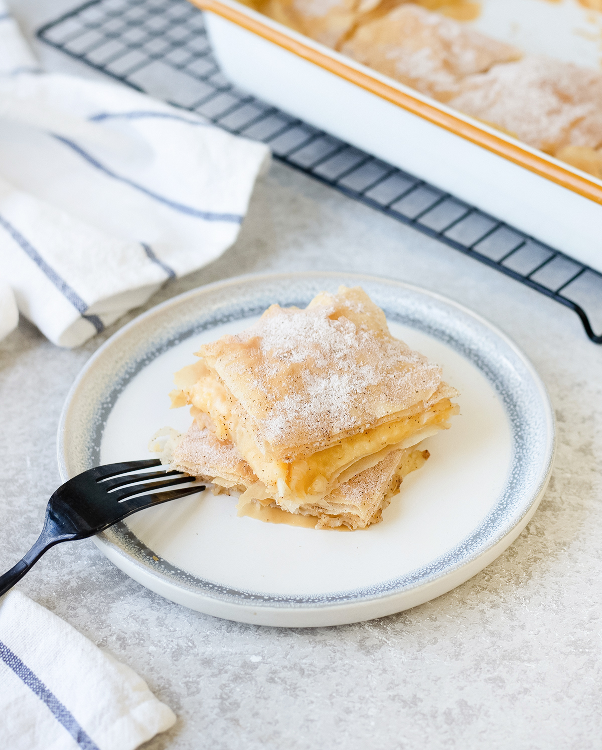 Bougatsa or custard pie