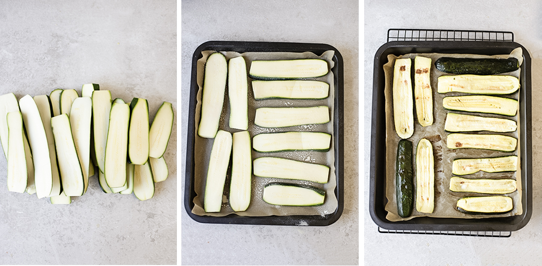 Roasting the zucchini