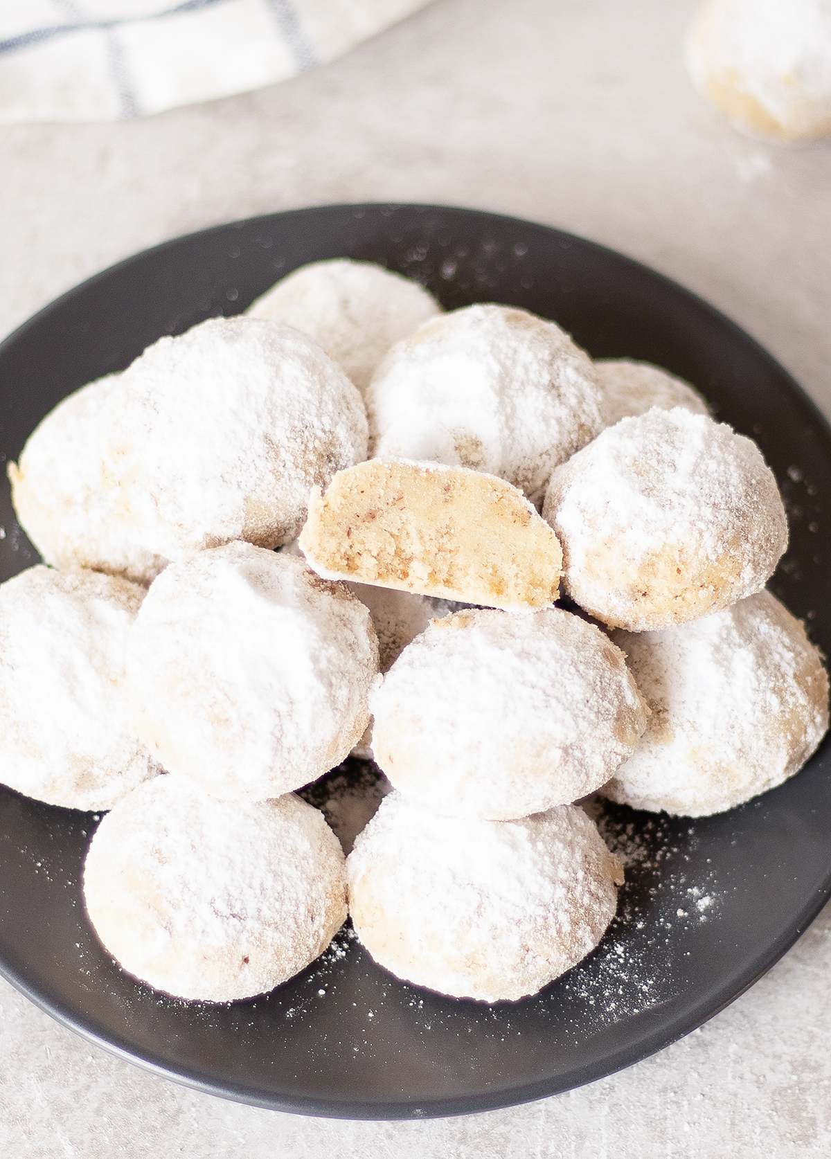 Danish Wedding Cookies in a plate