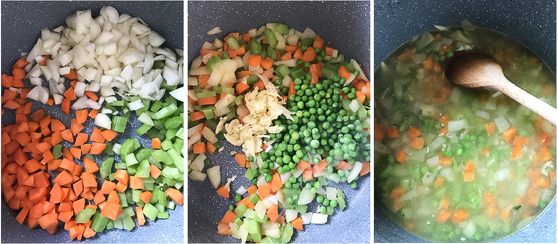 add, chopped carrots, onion and celery.