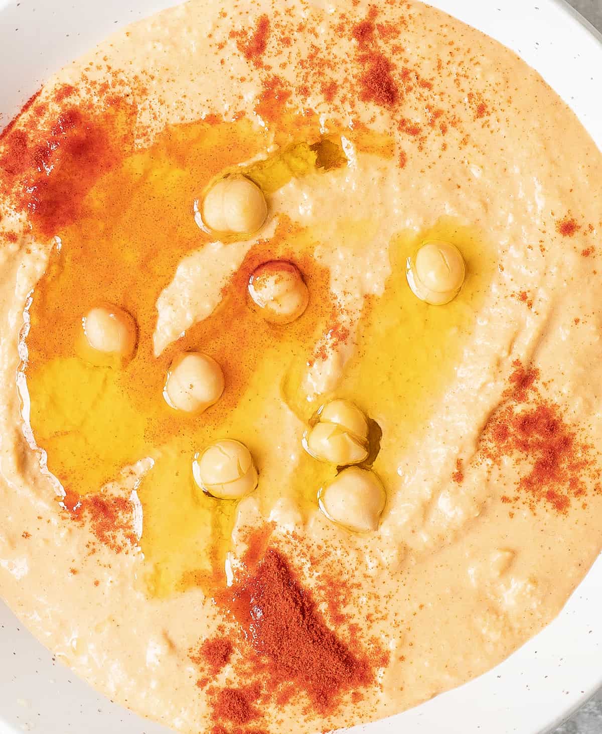 Mediterranean hummus dip in a bowl