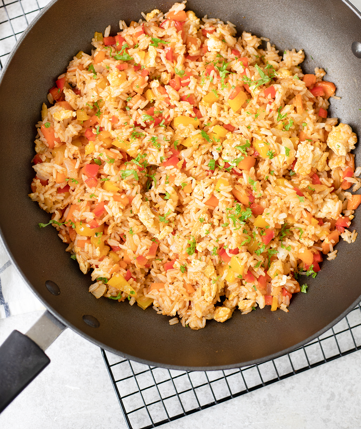 Chinese style egg and vegetable fried rice
