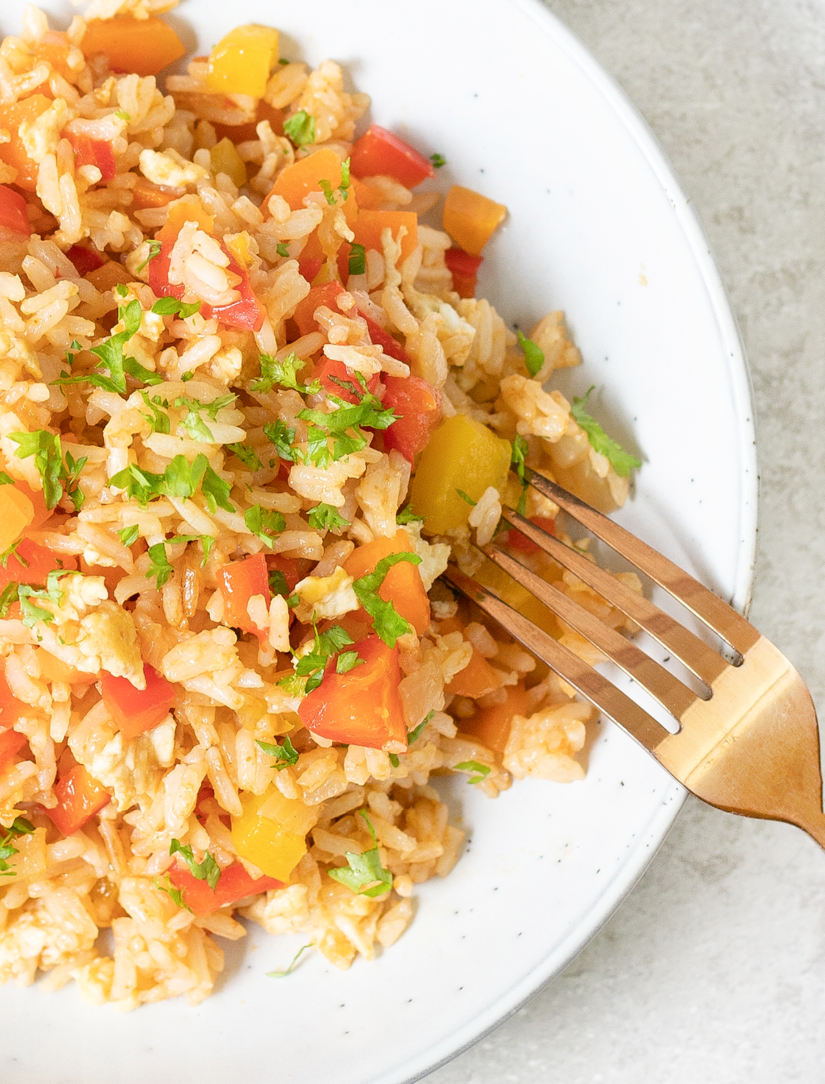 Chinese style egg and vegetable fried rice