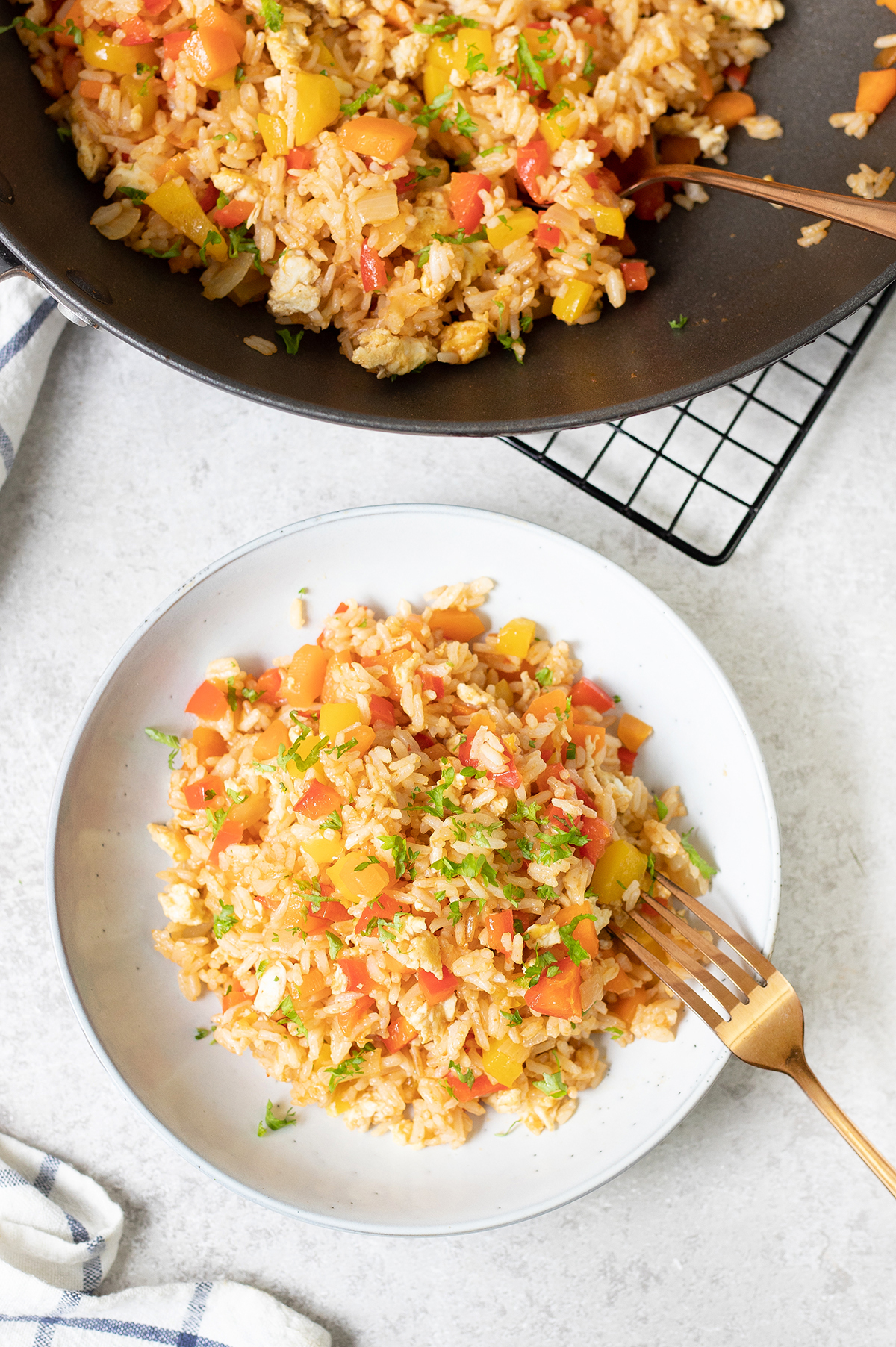 Chinese style egg and vegetable fried rice