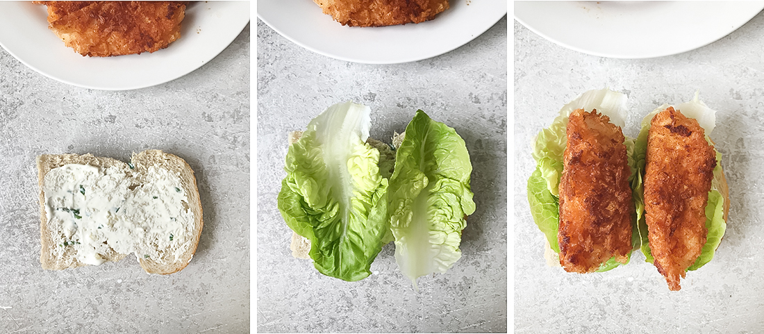 Spread a thin layer of the sauce into one piece of bread.