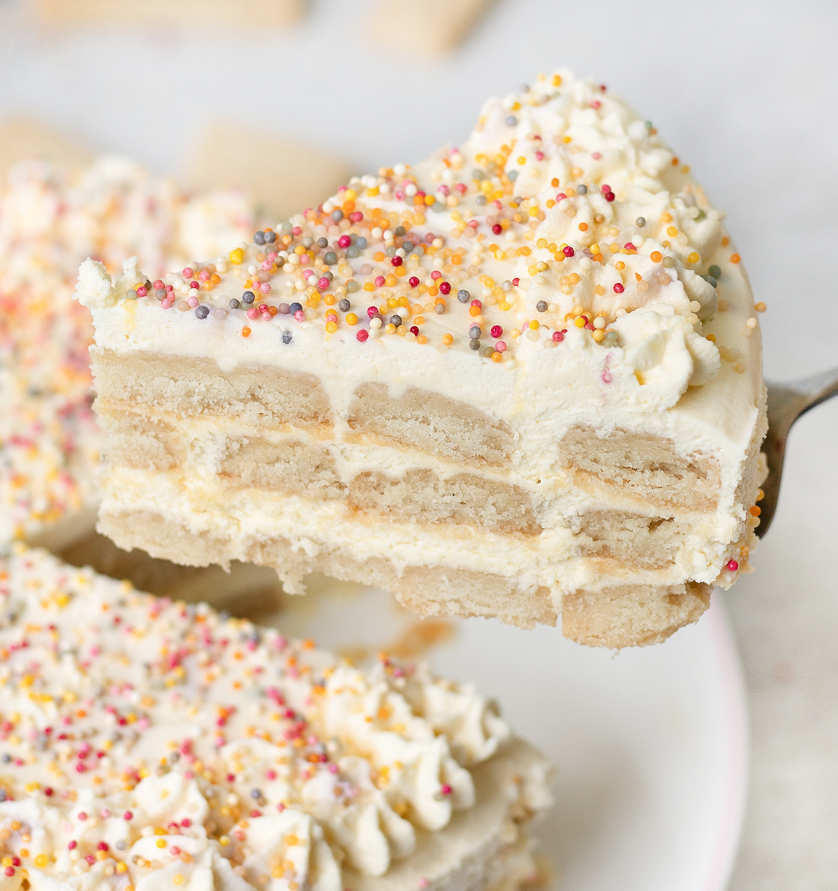 Traditional Funfetti icebox cake