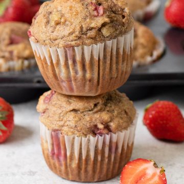 Whole Wheat Strawberry Banana Muffins