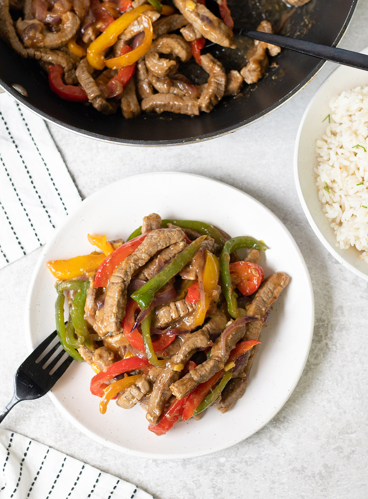 Black Pepper Beef in a plate