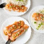 an Seared Salmon with Sweet and Sour Sauce