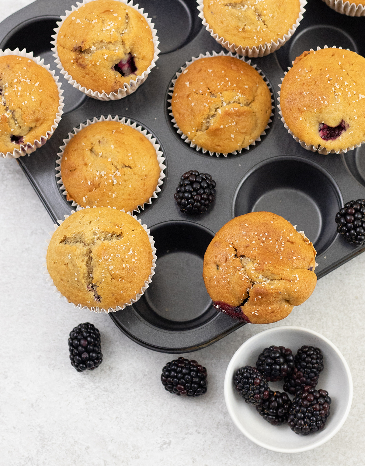 a big batch of Blackberry Muffins