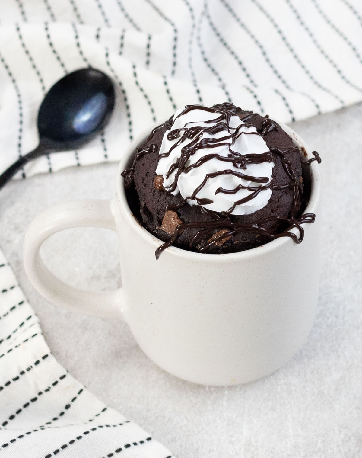 3-Minute Molten Double Chocolate Mug Cake Recipe | Epicurious